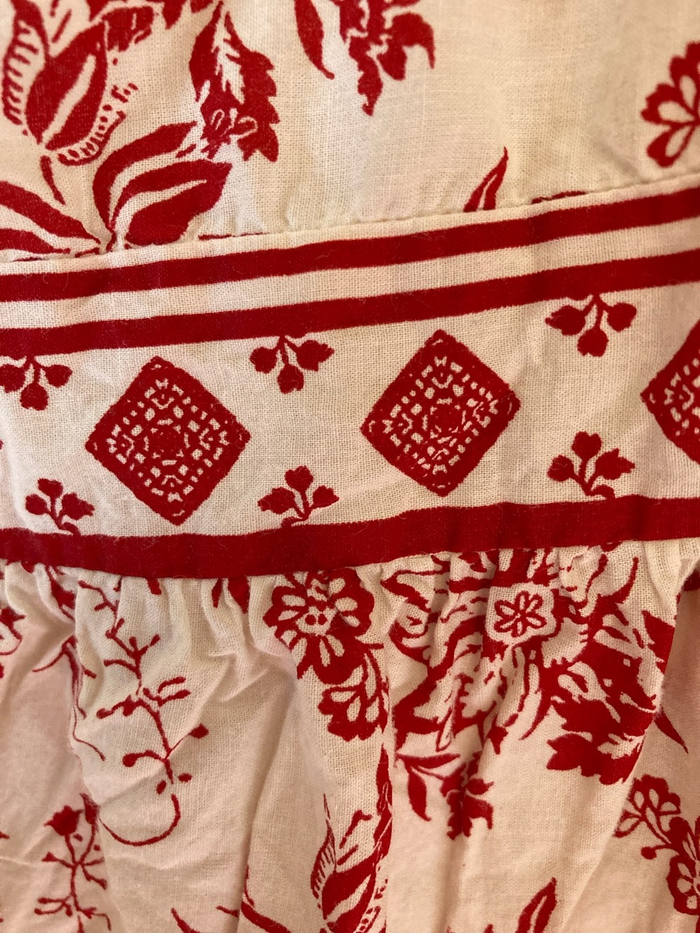 Japna Cream Maxi Skirt with Red Floral Print - Picture 5 of 8